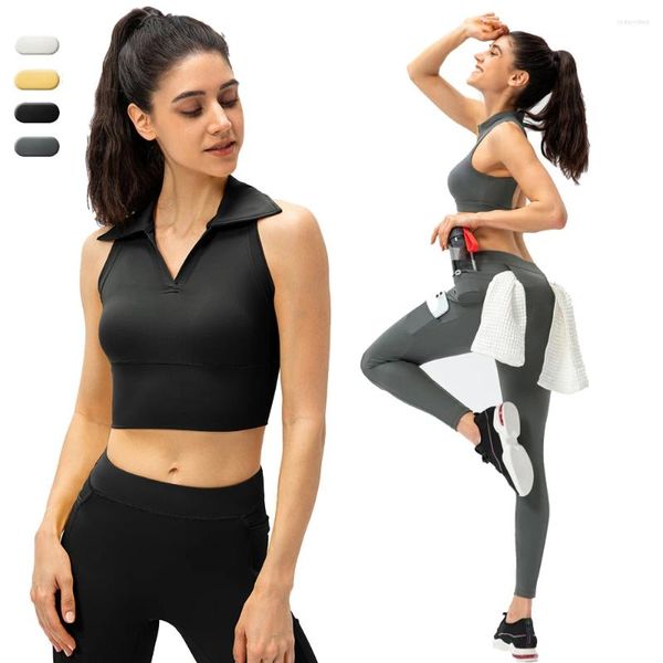 Aktive Sets Frauen Yoga Set Sport Ärmelloses Tank Top Multi Funktionale Fitness Leggings Casual Hosen Workout Outfit Gym Anzug Sportswear