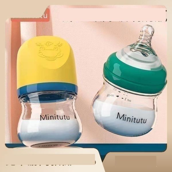 Babyflaschen Minitutu Glasflasche breiter Durchmesser 80 ml 160 Mund für Neugeborene Spezial-Tropfenlieferung Otfvz