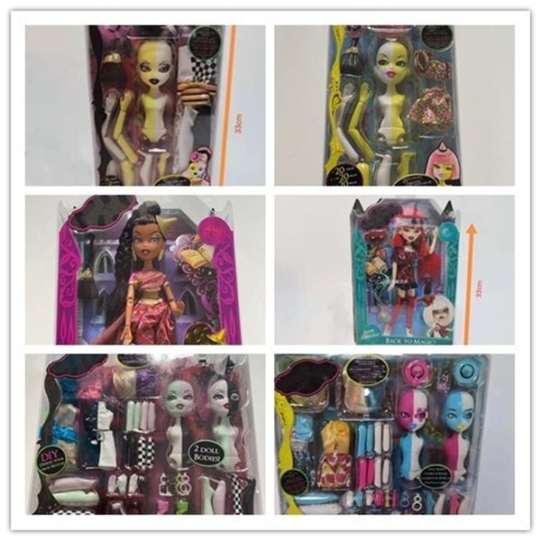 Bambole originali Occhi 3D Ragazza mutante Bratzillaz Capelli alla moda Pelle mista 11 articolazioni BratzDoll Bellissimo regalo 231229