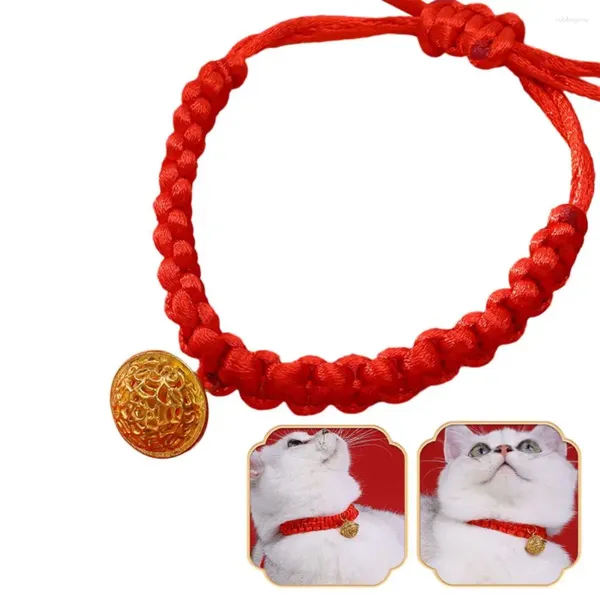 Coleiras de cachorro Lucky Pet Collar Mão-tecido Corda de inspiração chinesa elegante ajustável para longa vida útil gato confortável