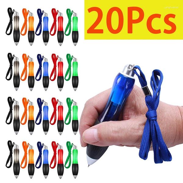 20pcs Geri çekilebilir büyük yağ tükenmez kalem 5 Renkler Süspansiyon Kablosu ile El Yazısı Yardımı