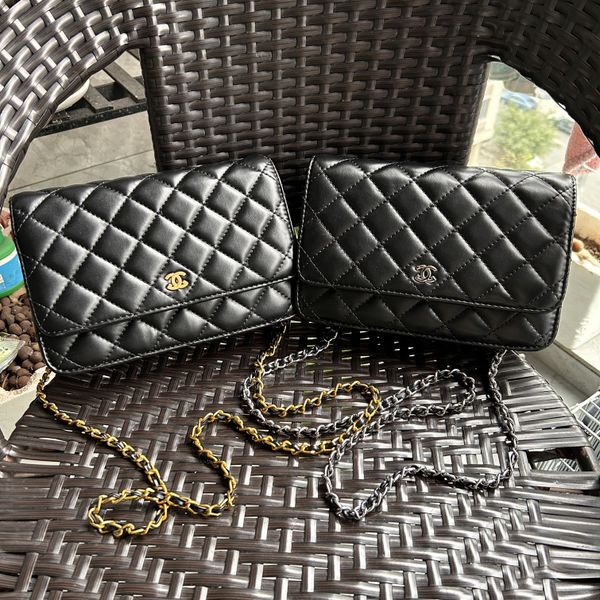 Mini patta con catena woc Borse borsa tote di lusso da donna borsa da uomo firmata cf pochette rosa Borsa a tracolla a tracolla in pelle trapuntata caviale nero Borse a tracolla