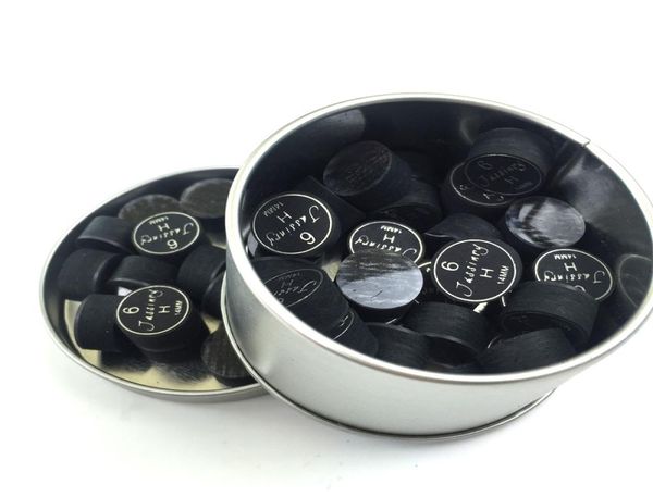 10 Stück 14 mm Billard-Pool-Queue-Spitzen, schwarz, 6 Schichten mit transparentem Kissen in SMH-Qualität, für Game-Queue-Sticks9777506