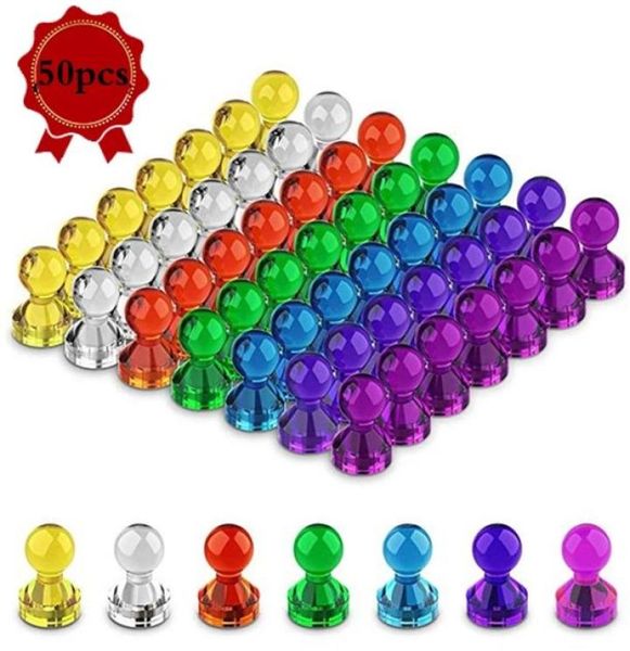 50 Stück Push-Pin-Magnet-Reißzwecken Starke Neodym-Magnetkegel Kühlschrank-Whiteboard-Magnete Büro- und Heimwerkzeuge 7 Farben2490622