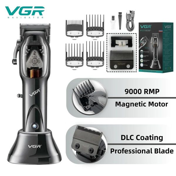 Giackette VGR Terrimer per capelli Professional Caps Clipper DLC Taglie di capelli Hine Hine Power Magnetic Power Motor Trimmer for Men V653