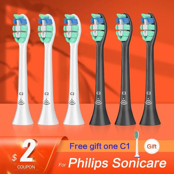 Наборы для Philips Sonicare Electric Зубные щетки замена головок зубных щетки HX6721 HX6064/95 Черные и белые