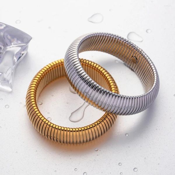 Pulseira vintage vertical grão elástico pulseiras para mulheres luz luxo minimalista pulseiras de aço inoxidável meninas à prova dwaterproof água jóias presente