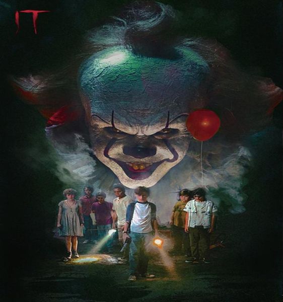 Novo filme IT Pennywise Stephen King Horror Art Canvas Poster Moderno HD Impressão Pintura a óleo Arte de parede Pintura Imagem Poster para Roo8860371