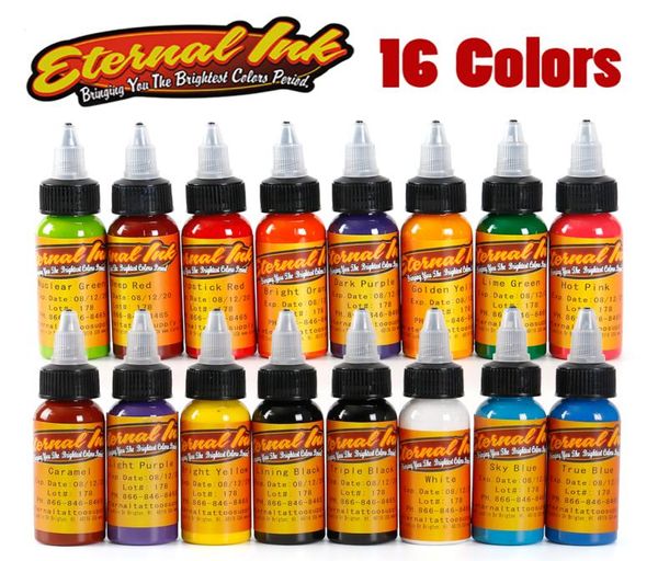 16 colori 30 ml bottiglia di inchiostro per tatuaggi nero permanente vernice per body art micro pigmento marrone sopracciglio eyeliner labbra tatuaggio arte bellezza5767747