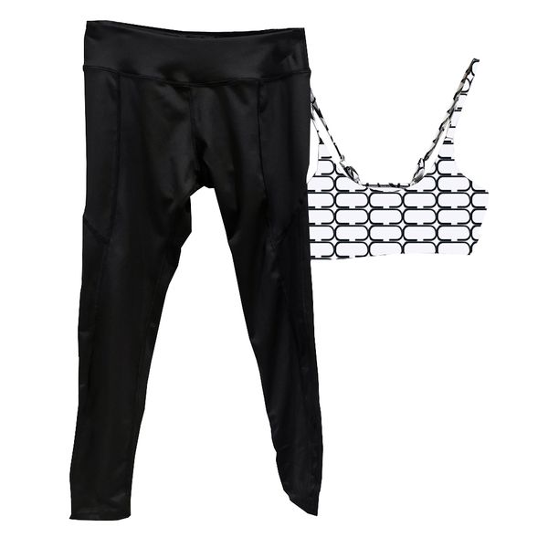 Mode Brief Drucken Sport Top Schwarz Enge Leggings Frauen Designer Trainingsanzüge Sommer Zwei Stück Hosen Set Sexy Yoga Bh Hohe taille Leggings