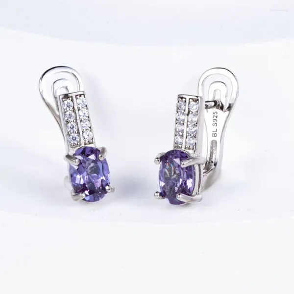 Orecchini a bottone Cambia colore Creato Chiusura con alessandrite Argento sterling 925 7 5mm Gioielli con pietre preziose da viola a rosa Ragazza da donna