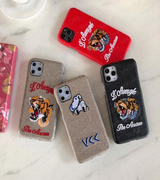 Luxuriöse Design-Stickerei-Handyhüllen für iPhone 14 14pro 14plus13 13pro 12pro 11 Pro Max X Xs Xr 8 7 Plus Bowknot 3D Animal Tiger Letter Print Shell Case Cover4237370