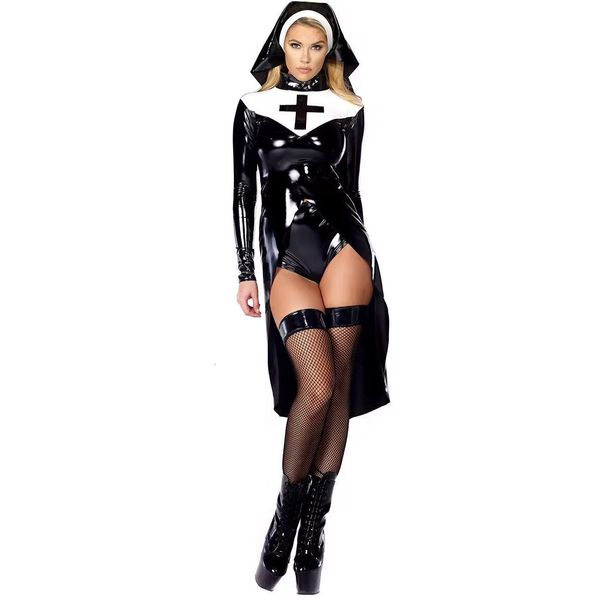 S-L Хэллоуин кожаная одежда для монахинь из искусственной кожи одежда для монахинь в стиле панк Стоимость монахини COS униформа 18110504
