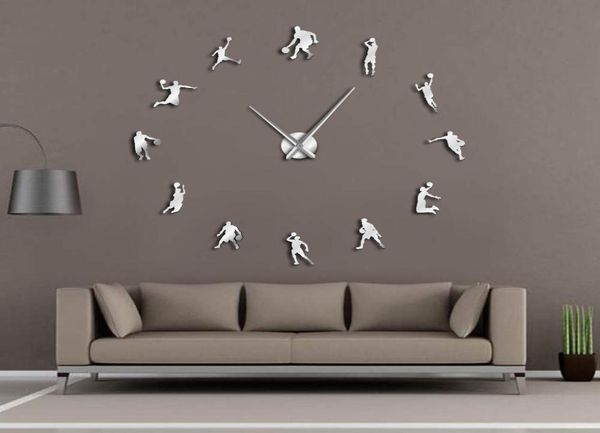 EVA-Uhr, Basketballspieler, DIY, große Wanduhr, Basketball, Slam Dunk, Kinderzimmer, Wanddekoration, riesige Basketball-Wanduhr, Geschenke 210306603823