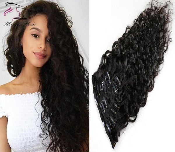 8A 7 pezzi 120GSet onda naturale 830 pollici veri capelli umani brasiliani Remy Set completo clip nelle estensioni dei capelli8816191