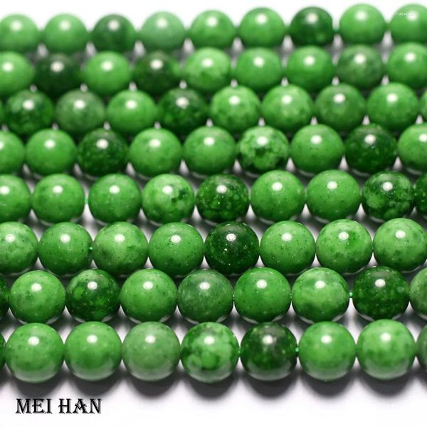 Pedras preciosas soltas meihan atacado (1 fio) natural 8mm rússia maw-sit-sit jasper suave pedras redondas contas para fazer jóias design diy