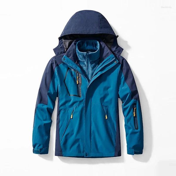 Jaquetas masculinas Needlesnoah Primavera Homens Jaqueta À Prova D 'Água Ao Ar Livre Inverno 3 em 1 Conjuntos de Duas Peças Mulheres Quente Windbreaker Camping Caminhadas Outwear