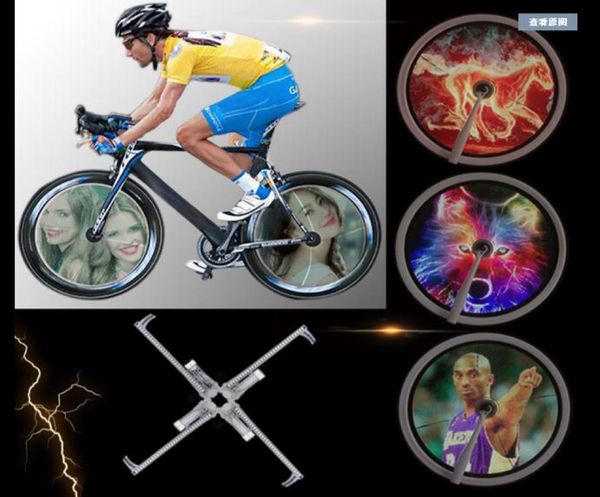 Ruote per bicicletta FTL illuminano display 3D luci notturne per guida a raggi fanale posteriore per bicicletta pubblicità a LED 2set4694779