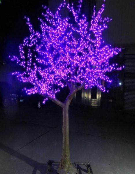 Ao ar livre led artificial flor de cerejeira árvore luz lâmpada árvore de natal 2304 pçs leds 98ft30m altura 110vac220vac à prova chuva drop5209488