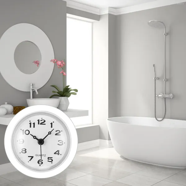 Relógios de parede Otário Relógio Silencioso Banheiro À Prova D 'Água com Ventosa Operado Pvc Pendurado Escritório Numeral Romano