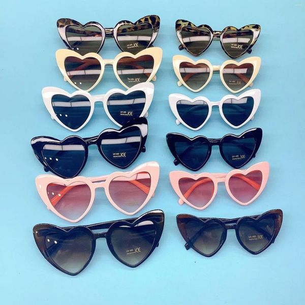 Occhiali da sole vintage a forma di cuore di pesca, moda, occhiali da sole personalizzati per genitori e figli, all'ingrosso