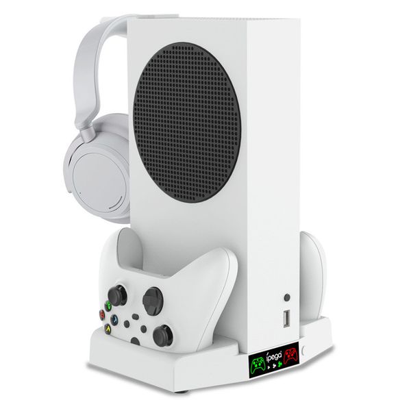 Suporte de ventilador de resfriamento para Xbox Series S Dual Controller Charging Dock Gamepad Suporte de armazenamento de fone de ouvido para XboxSeries Acessórios com caixa de varejo Dropshipping