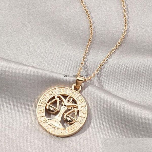 Collane con ciondolo Aggiornamento 12 Collana con segno zodiacale Moneta Catena Gld Ariete Toro Pendenti Fascino Stella Girocollo Astrologia Collane per donne Dhosj