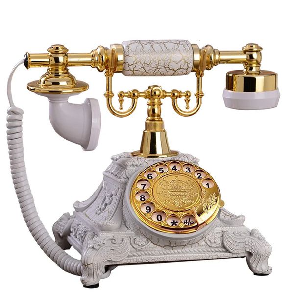 Ruota il telefono fisso vintage ruota il quadrante del telefono fisso antico per la casa dell'ufficio el realizzato in resina in stile europeo per anziani 240102