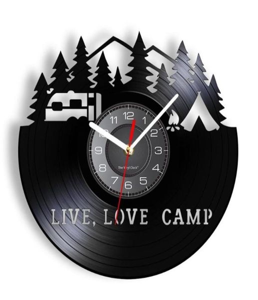 Настенные часы Live Love Camp Летний кемпинг Современный дизайн Часы Camper Mave Cave Decor Glamping Adventure Vintage Timepieces1266616