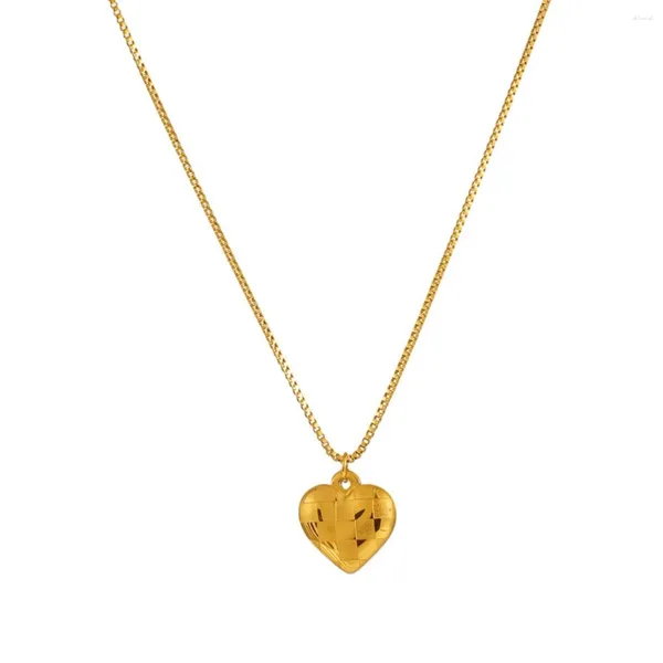 Anhänger-Halsketten für Damen, modische Halskette, Edelstahl, Herz, vergoldet, einzigartiger Liebhaberschmuck, Valentinstagsgeschenke
