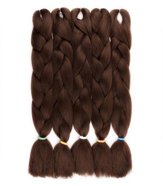 Moda envio fácil jumbo tranças sintéticas trança de cabelo sintético dois tons cor jumbo tranças extensão 24 polegada ombre caixa br6878693