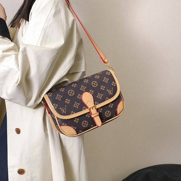 Fashione Retro Style Контрастный цвет Mailman Bag Универсальная женская сумка через плечо на одно плечо