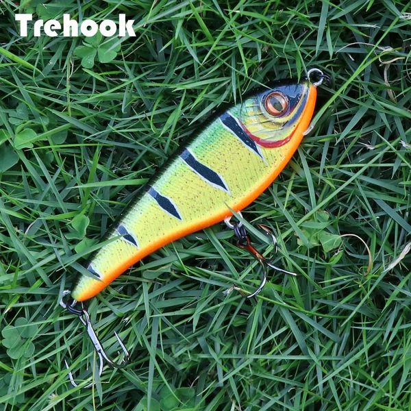 TREHOOK 21G 9cm Jerkbait Rattlin Vib Balıkçılık Cazibesi Batan Batıklar Pike Balıkçılık Mücadelesi için Yapay Cazibe