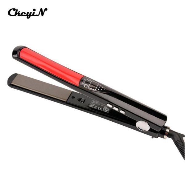 Display LED Turmalina Cerâmica Alisador de Cabelo Pente Aquecimento Rápido Flat Iron Detangling Alisamento Ferros Cabelo Liso Brush1115580