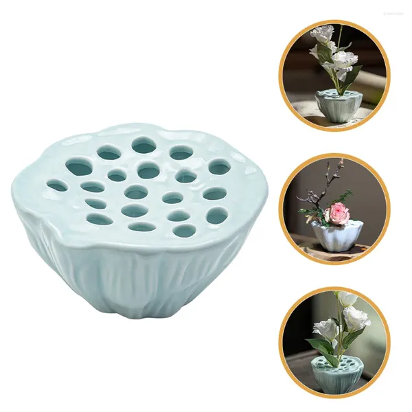 Fiori decorativi Vaso in ceramica con baccello di loto Piccolo fiore per centrotavola da tavolo di nozze Vaso essiccato