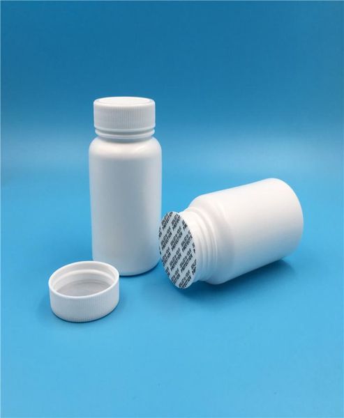 50 PCS 10 30 60 100 ML Beyaz Plastik Boş Hap Şişeler Kavan kremleri Banyo Tuzları Kozmetik Konteynerler Perakende1174143