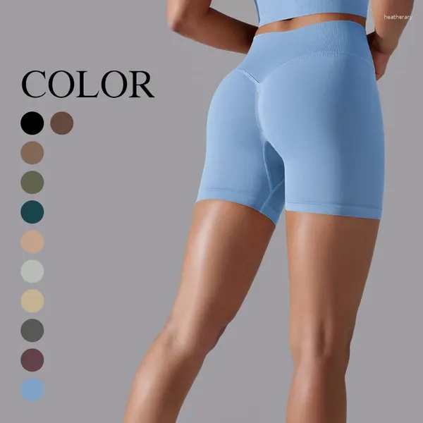 Pantaloncini attivi Senza cuciture Pro Spandex Abbigliamento da palestra Donna Fitness Elastico traspirante Sollevamento dell'anca Sport per il tempo libero Leggings da corsa