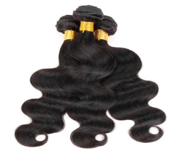 3 pacotes de cabelo brasileiro ondulado, cor natural, preto, virgem, indiano, malaio, peruano, cambojano, chinês, cabelo humano, trama 4537569