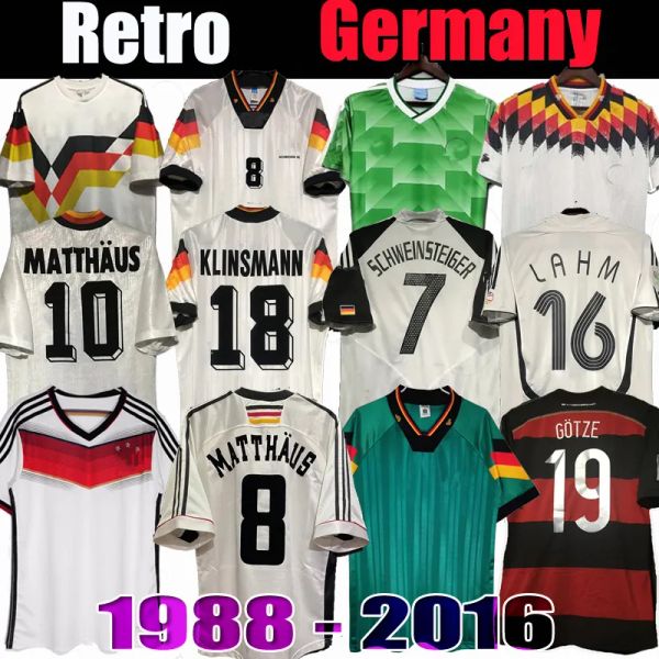Dünya Kupaları 1990 1998 1988 1996 Almanya Retro Littbarski Ballack Futbol Jersey Klinsmann 2006 2014 Gömlekler Kalkbrenner 1996 2004 Matthaus Hassler Bierhoff Klose
