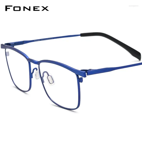 Occhiali da sole Montature FONEX Occhiali in titanio Telaio Uomo 2024 Design Quadrato Ultraleggero Occhiali da vista Donna Miopia Occhiali ottici F85741