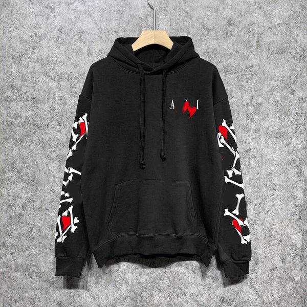 Moda casual masculina chaopai clássico simples com capuz coração pêssego impressão multiuso rua hoodie para homem e mulher