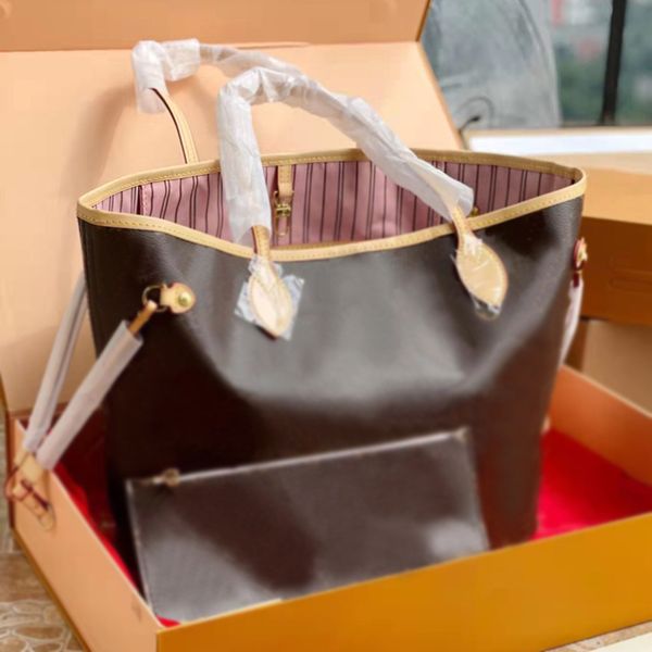 Дизайнерские сумки Neverf, комплект из 2 предметов, модная сумка для покупок в стиле ретро, ​​тоут, женская сумка Emed, кошелек на плечо, код даты, серийный номер, цветок, большой, большой для женщин