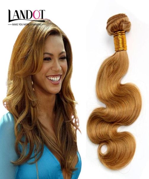 Onda Corporal Brasileira Cabelo Virgem Tece Mel Loira Cor 27 Peruano Indiano Malaio Cambojano Extensões de Cabelo Humano 34 Bundle939318542