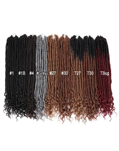 18quot Faux Locs Crochet Tranças Ombre Deusa Crochet Cabelos Extensão Suave Natural Sintético Trança Cabelo Dreadlocks2273445