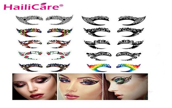 10 Paar temporäre Augen-Tattoo-Aufkleber, wasserdicht, DIY-Flash-Einweg-Lidschatten, Eyeliner, Gesichtsaufkleber, Halloween-Make-up-Tool313e2069427