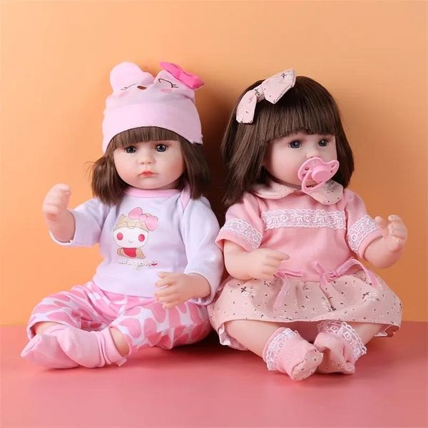 Bonecas bonecas 42cm bebê reborn boneca 17 Polegada realista lifelike nascido bebês boneca brinquedo para meninas criança olhos azuis reborn presente de aniversário 22