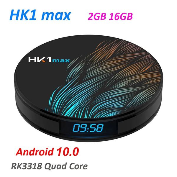 Box HK1 Max TV Box Android 11.0 2 GB RAM 16 GB ROM RK3318 Quadcore Ultra HD Doppio WiFi Bluetooth Lettore multimediale Smart TV Box