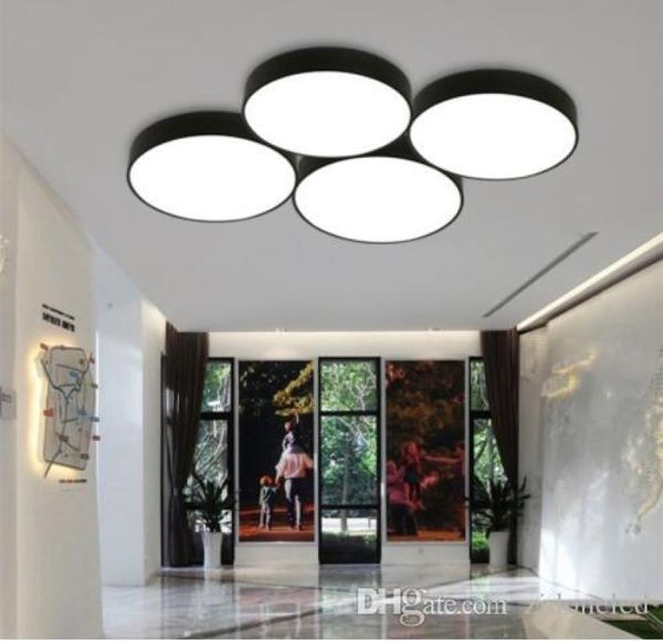 Современный простой ультратонкий светодиодный потолочный светильник 5 см, круглая лампа для гостиной, спальня, черно-белый потолочный светильник, офисная лампа3011035