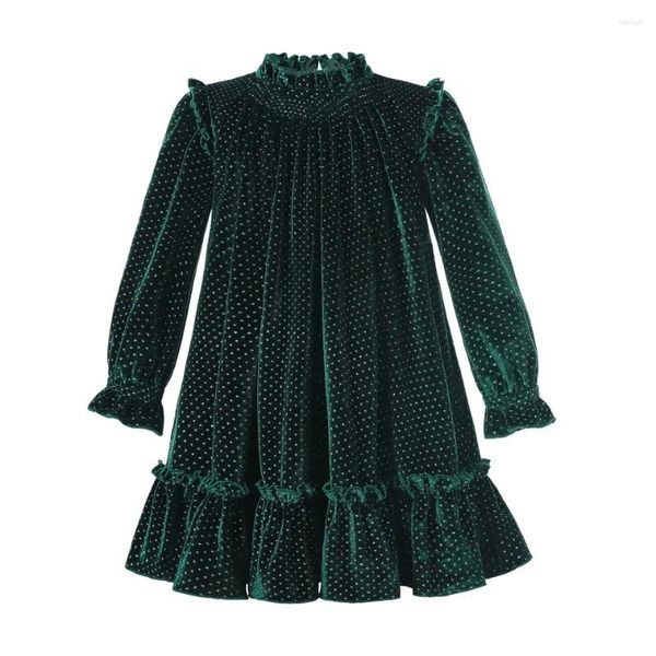 Mädchenkleider Design-Kleid für grüne, lässige Prinzessinnen-Mädchen-Bling-Kinderkleidung