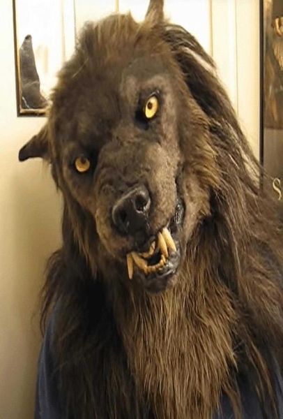 Werwolf Cosplay Kopfbedeckung Kostüm Maske Simulation Wolf Maske für Erwachsene Kinder Halloween Party Cosply Wolf Vollgesichtsbedeckung X08039686163